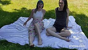ersties lesbians explore erotic outdoor adventures with toys and tattoos