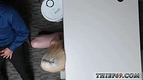 Hey, watch this slut cop try thieft for first time