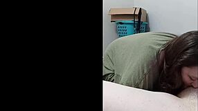 Sexy wife swallows husband's cum after blowjob