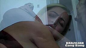 Brazilian Big-Ass Blonde Mirella Mansur Banged Hard in Wild Gangbang with Myke Brazil.