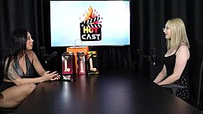 Vivian Lola shy in red lingerie film.