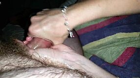 I give a handjob to this monster cock until it cums all over