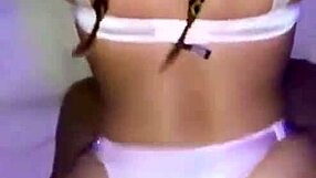 blonde with braids gets bent over in pov amateur scene