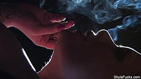 shyla stylez blonde fetish masturbation with big tits and smoking