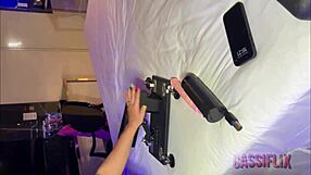 curvy milf with tattoo does live fingering and flashing for fans