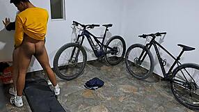 Cousin is sweaty and nasty and decides to give the man a blow job before they have raw angry sex against the wall