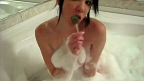 tiny redhead slut teasing in the bathtub now