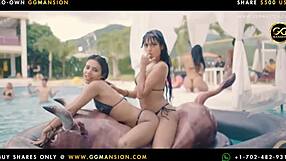 Blonde Latina Slut In Red Leggings Explores Lesbian Sex At Ggmansion