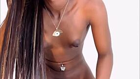 Black Teenage Shemale Cutie Wows with Big Hard Dick on Webcam