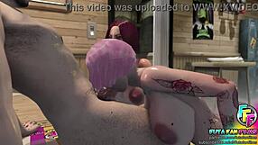 Wow, Futafanfilms-Razmataz TT HD levert wilde futanari 3D anime trio actie! Gekke hentai groep!