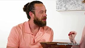 Redhead Milf Neighbor Gives Oiled Blowjob During Massage
