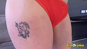 This tattooed beautiful redhead MILF loved bouncing tits it arouses fascinating emotions for her she needed a black dong