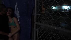 anya's blonde teen gets fucked rough outdoors in public bondage