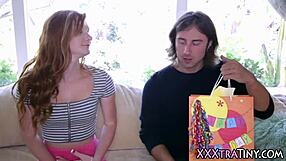 petite teen redhead enjoys close moments with big cock