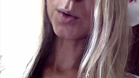 Blonde plays with toys on live cam!