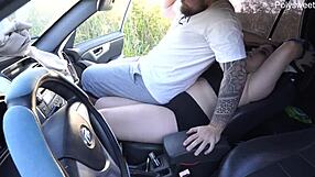 A guy lies on top of a girl who jerks him off in a cornfield.