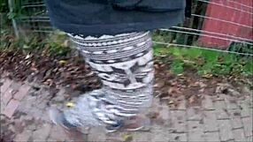 Outdoor fetish with norwegian leggings