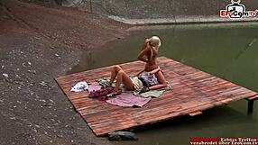 Two skinny women s__ual touch[top part of the cycle]
