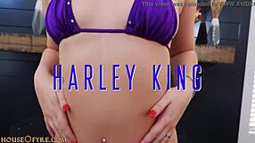 Blonde fat ass shakes while face sitting on big cock with Harley King and Will Pounder