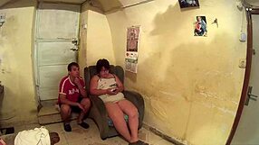 Fat Curvy Amateur Sucks Massive European Cock with Food Inside