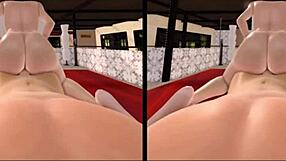 VR experience with a pretty and hottest babe in real-life scenario