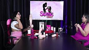 luciana kai in sheer red lingerie at sexshop