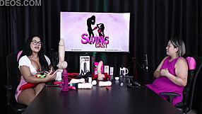 luciana kai in sheer red lingerie at sexshop