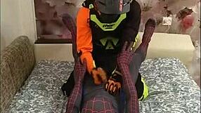 spiderman and biker getting gay with some masturbation 😏