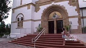 Wild Teen Flashes Big Tits in Church