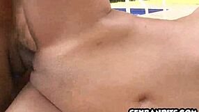 Poolside fun with a hot Latina in doggystyle position