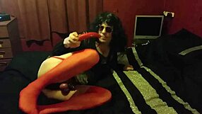 Heartfelt Crossdressing Bisexual Sissy Displays Cock Sucking Talent