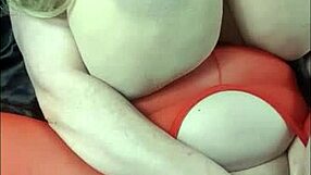 Lady With Huge Tits Plays With BBC Toy