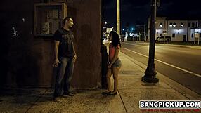 Petite Holly Hendrix gets her ass slammed hard on street in extreme outdoor fucking