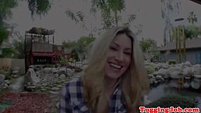 Gorgeous amateur tugging and deepthroating