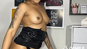 Latina Teen Orgasms Sitting on Dick in Lingerie Creampie