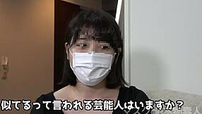 masked japanese amateur beauty in personal shooting session