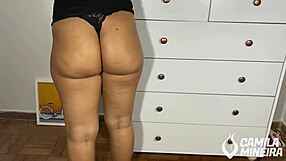 Latina Teen Orgasms Sitting on Dick in Lingerie Creampie