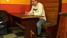 Blonde milf stepmom demands cum on her glasses after anal