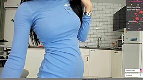 this cute brunette girl does a sexy striptease on webcam