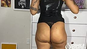 Latina Teen Orgasms Sitting on Dick in Lingerie Creampie