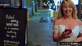 Blonde cutie tourist discovers big black cock in the city and gets a cumshot after blowjob and doggystyle