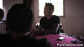 Glamcore babe gets spitroasted and jizz-covered in doggystyle.