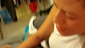 curious latina amateur tries to milk that hard cock