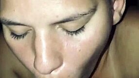 A Latina babe exhibition naked for you – giving a blowjob to a huge cock