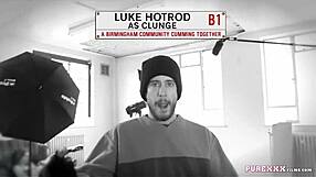 sporty european chick enjoys titty fucking and anal in hardcore threesome