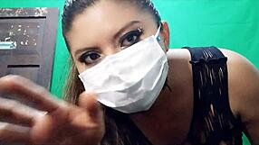 Latina milf bends over in lingerie, doggystyle for stepbrother's homemade video.