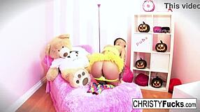 Hot Christy Mack Teases in Halloween Costume Before Masturbating!