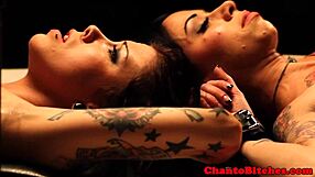 Tied lesbian babes get punished