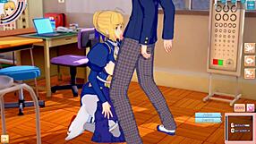 fate grand order altria pendragon gets tit massage in 3d anime