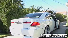 babes gianna and pinky intensely tease and please a hard cock with their boobs.